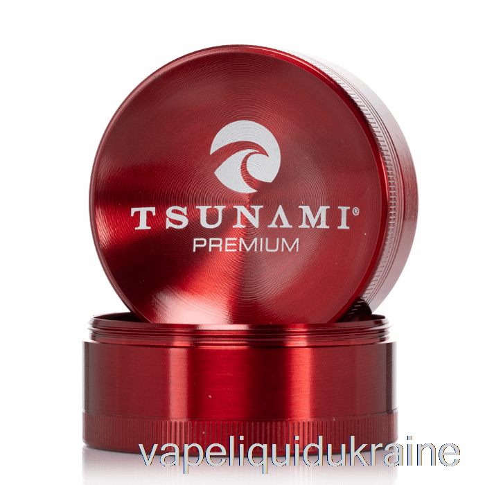 Vape Ukraine Tsunami 2.4inch 4-Piece Sunken Top Grinder Red (63mm)